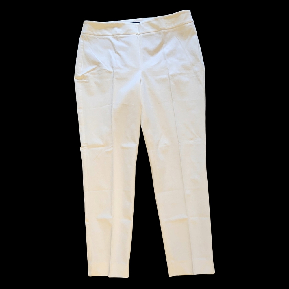 Talbots White Straight Leg Women's Ankle Pants